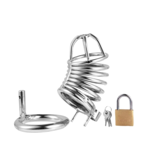 OM37-Men’s Steel Chastity Cage with Lock