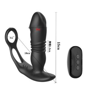 OM15-Male Prostate Massager Vibrator with Dual Motors & Wireless Remote 100% Waterproof Medical Silicone Anal Plug for Men