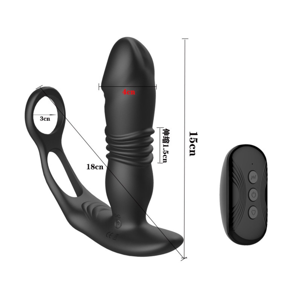 OM15-Male Prostate Massager Vibrator with Dual Motors & Wireless Remote 100% Waterproof Medical Silicone Anal Plug for Men